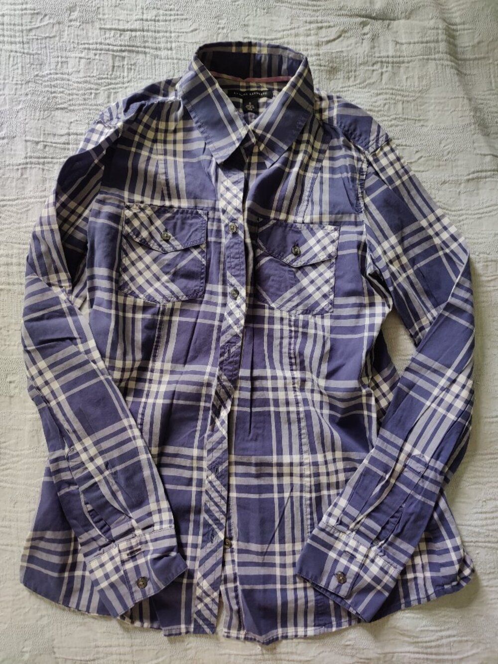 Banana Republic Navy and White Shirt S
